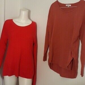 Madewell sweater rust orange and  red pink red xs extra small 0 2 sweaters top